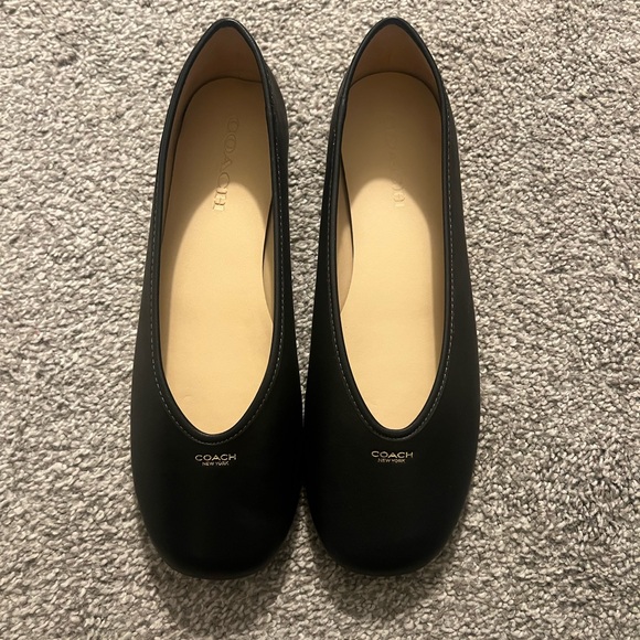 Coach Shoes - NWT Coach Black Leather Houston Women’s Ballet Flats Size 9.5